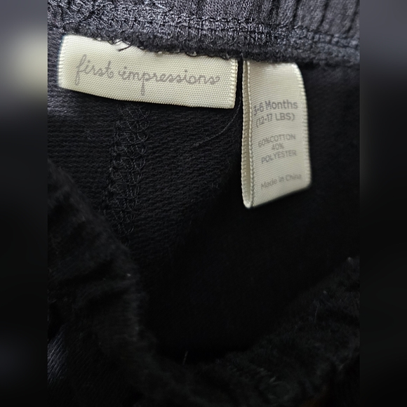 First Impressions Baby Drawstring Sweatpants Jogger Black 3-6 Months - Picture 4 of 4